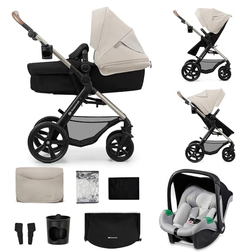 Kinderkraft MOOV2 Carrito bebé 3 en 1, EVA, Mink PRO...