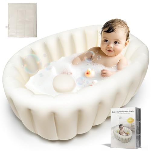 Bañera Bebe, Bañera Plegable Bebé Hinchable Bañera...
